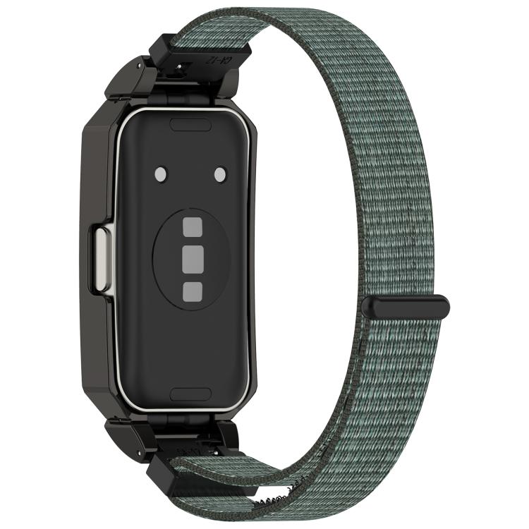 For Huawei Band 10 / 10 NFC / 9 / 9 NFC Watch Frame Integrated Nylon Loop Watch Band