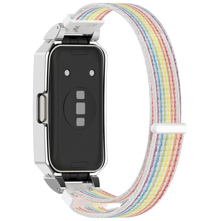 For Huawei Band 10 / 10 NFC / 9 / 9 NFC Watch Frame Integrated Nylon Loop Watch Band