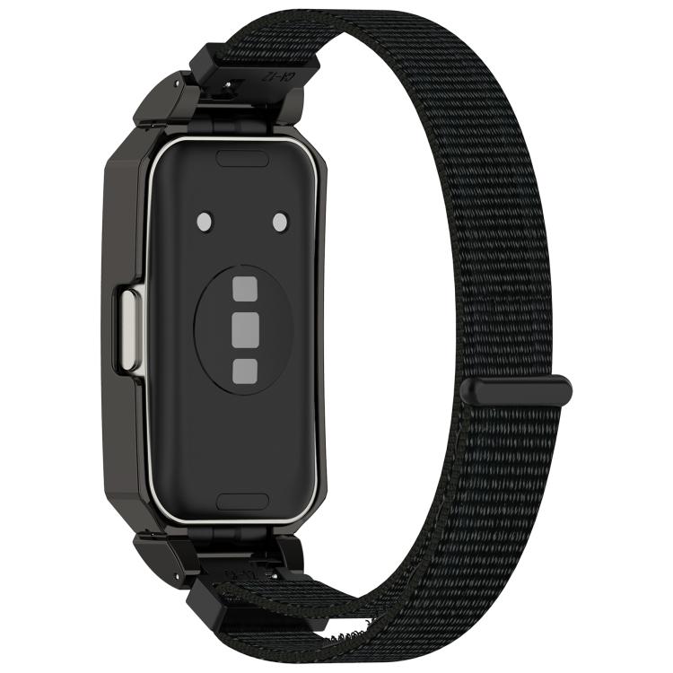 For Huawei Band 10 / 10 NFC / 9 / 9 NFC Watch Frame Integrated Nylon Loop Watch Band