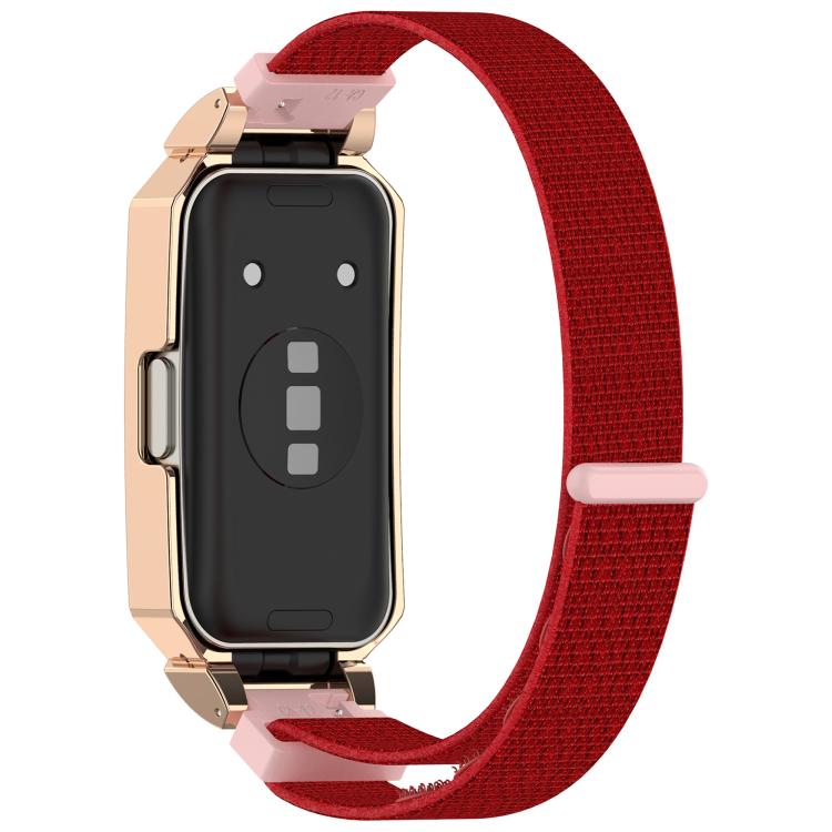 For Huawei Band 10 / 10 NFC / 9 / 9 NFC Watch Frame Integrated Nylon Loop Watch Band