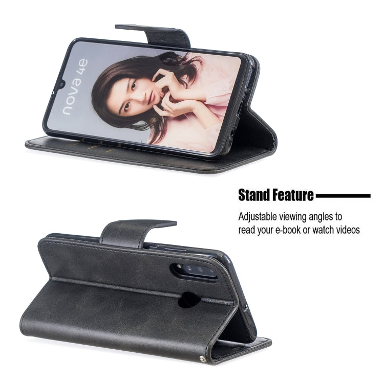 Retro Lambskin Texture Pure Color Horizontal Flip PU Leather Case for Huawei P30 Lite & Nove 4e, with Holder & Card Slots & Wallet & Lanyard