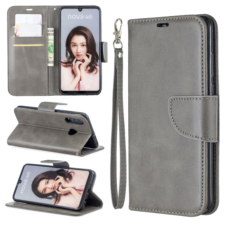Retro Lambskin Texture Pure Color Horizontal Flip PU Leather Case for Huawei P30 Lite & Nove 4e, with Holder & Card Slots & Wallet & Lanyard