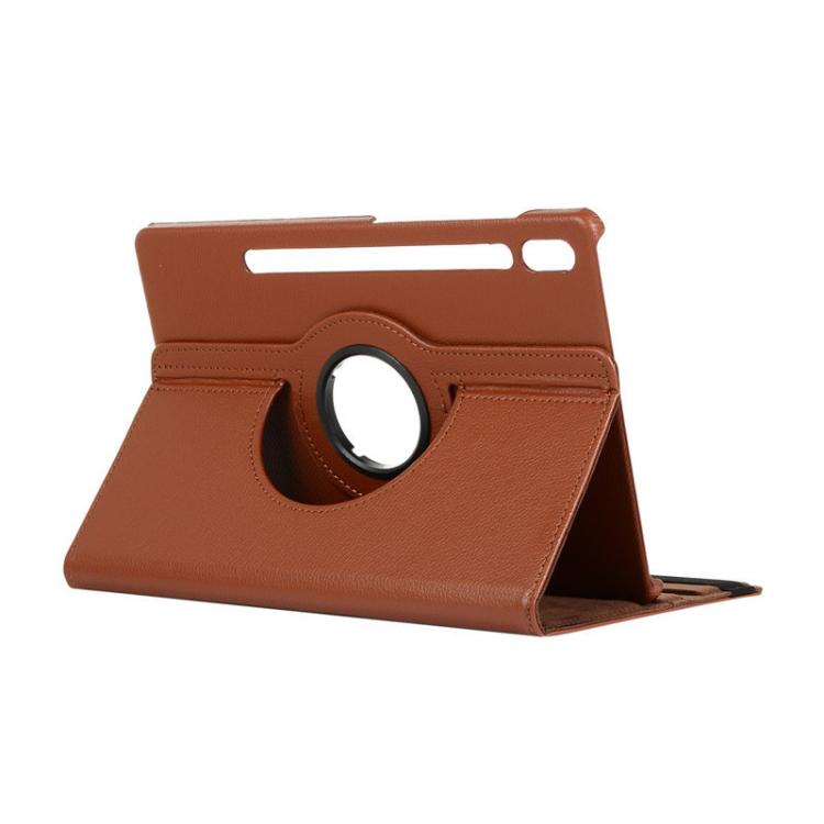 For Samsung Galaxy Tab S10 Ultra / S9 Ultra ENKAY 360 Degree Rotation Litchi Leather Smart Tablet Case