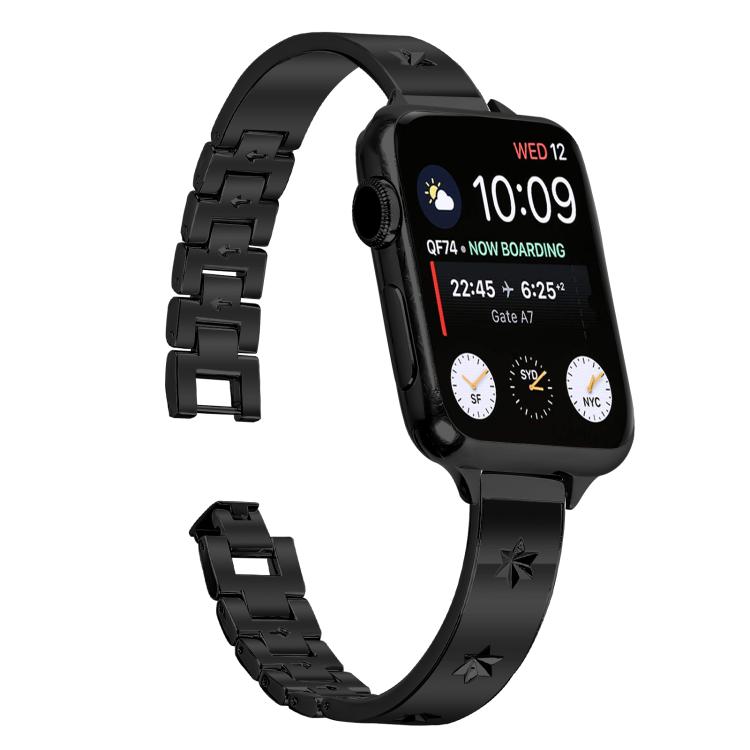 For Apple Watch 46mm / 49mm / 45mm / 44mm Snowflake Petals Bracelet Metal Watch Band