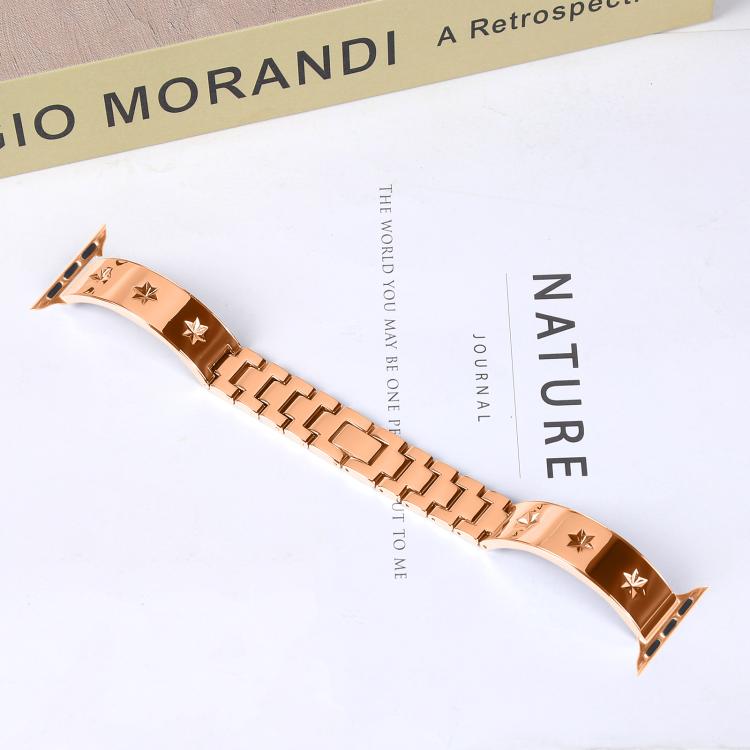For Apple Watch 46mm / 49mm / 45mm / 44mm Snowflake Petals Bracelet Metal Watch Band