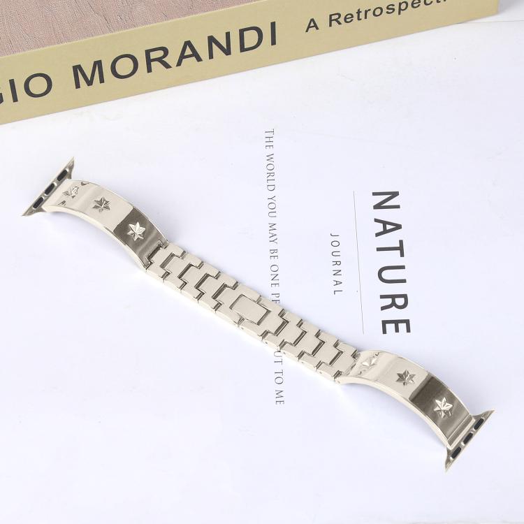 For Apple Watch 46mm / 49mm / 45mm / 44mm Snowflake Petals Bracelet Metal Watch Band