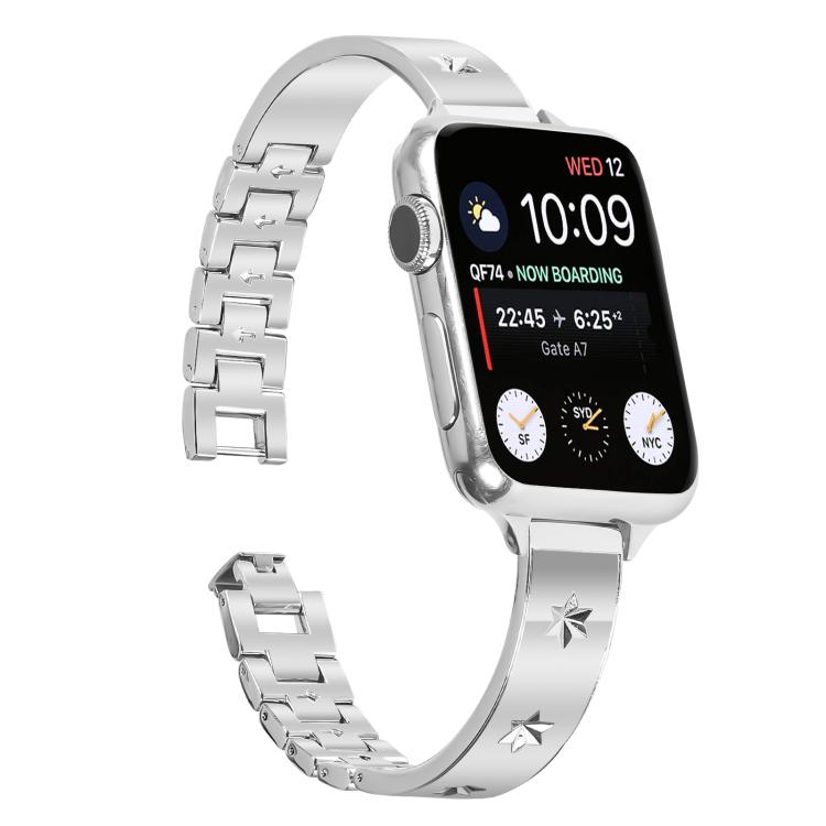 For Apple Watch 46mm / 49mm / 45mm / 44mm Snowflake Petals Bracelet Metal Watch Band