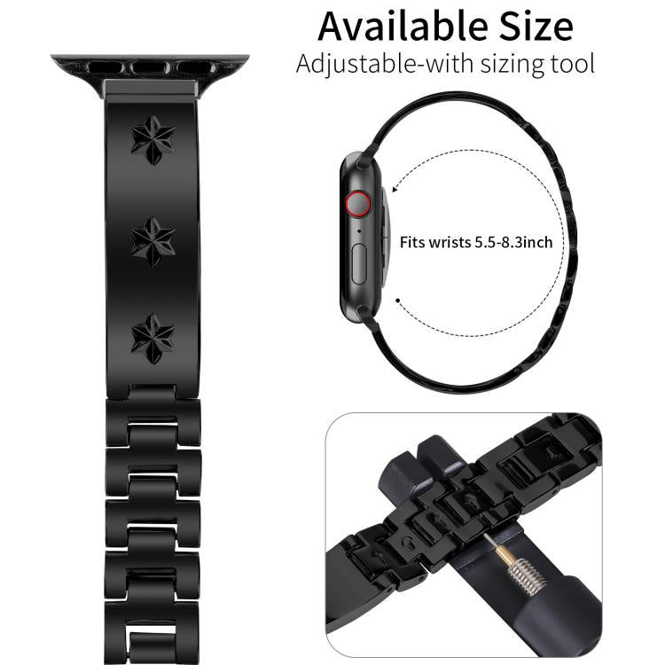 For Apple Watch 42mm / 41mm / 40mm / 38mm Snowflake Petals Bracelet Metal Watch Band