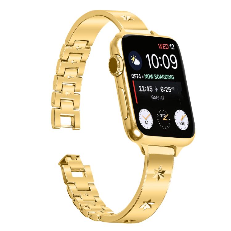 For Apple Watch 42mm / 41mm / 40mm / 38mm Snowflake Petals Bracelet Metal Watch Band