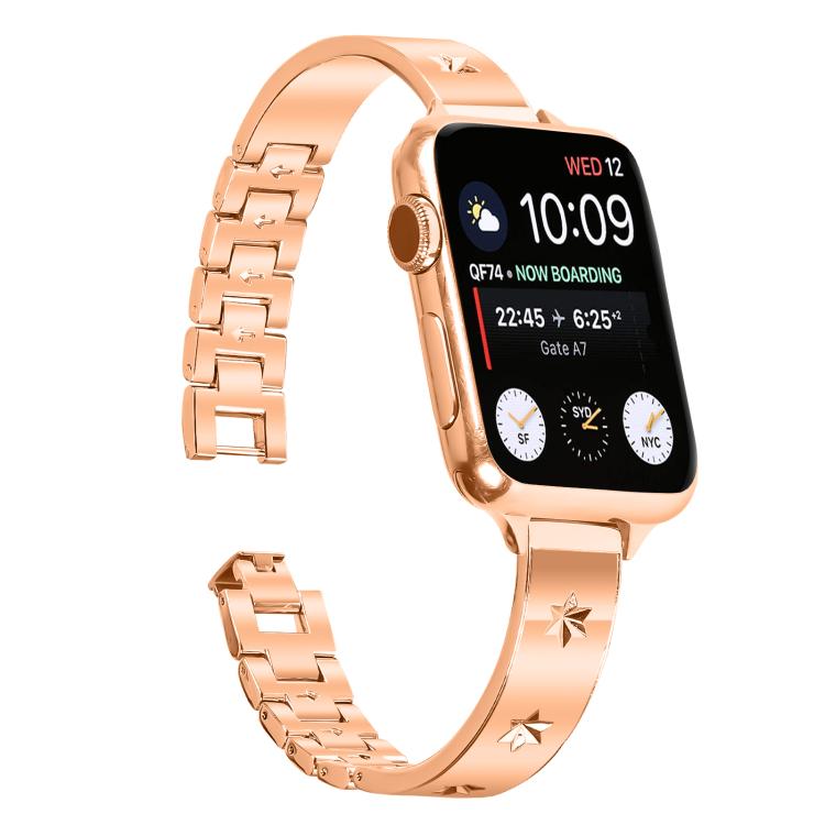 For Apple Watch 42mm / 41mm / 40mm / 38mm Snowflake Petals Bracelet Metal Watch Band