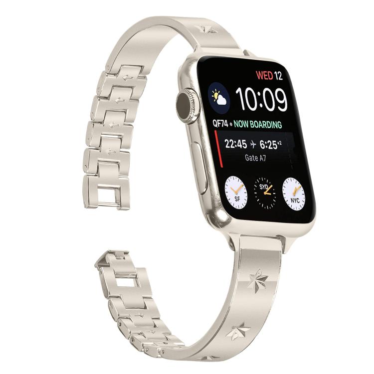 For Apple Watch 42mm / 41mm / 40mm / 38mm Snowflake Petals Bracelet Metal Watch Band