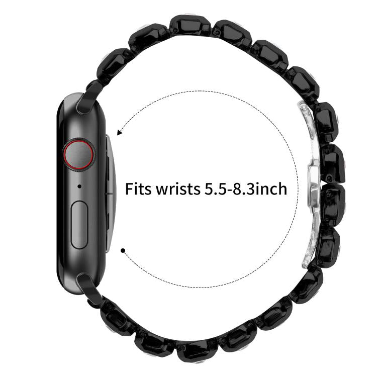 For Apple Watch 46mm / 49mm / 45mm / 44mm Small Square Diamonds Butterfly Buckle Watch Band