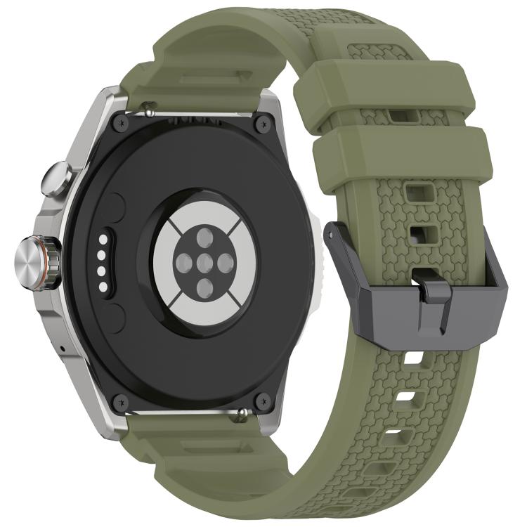 For Ticwatch Atlas / Pro 5 Enduro Black Steel Buckle Silicone Watch Band