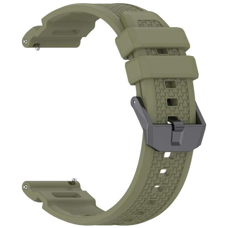 For Ticwatch Atlas / Pro 5 Enduro Black Steel Buckle Silicone Watch Band