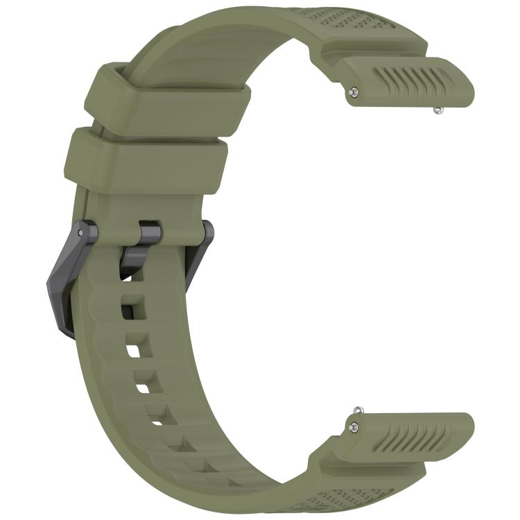 For Ticwatch Atlas / Pro 5 Enduro Black Steel Buckle Silicone Watch Band