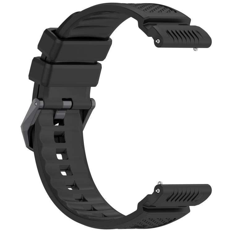 For Ticwatch Atlas / Pro 5 Enduro Black Steel Buckle Silicone Watch Band