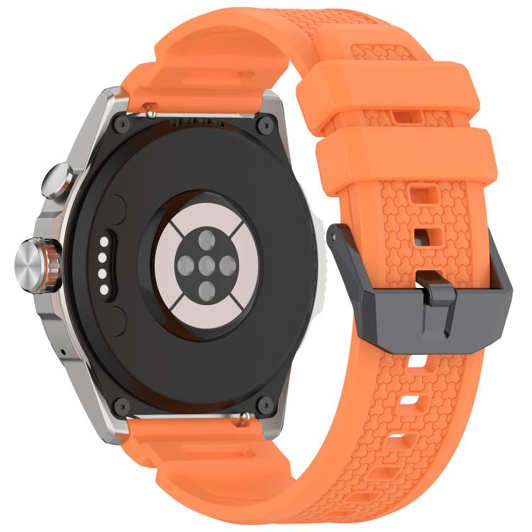 For Ticwatch Atlas / Pro 5 Enduro Black Steel Buckle Silicone Watch Band