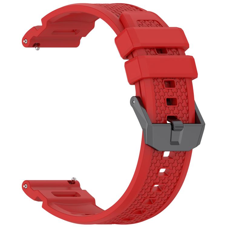 For Ticwatch Atlas / Pro 5 Enduro Black Steel Buckle Silicone Watch Band