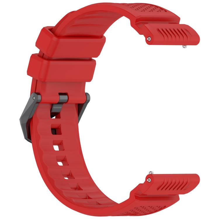 For Ticwatch Atlas / Pro 5 Enduro Black Steel Buckle Silicone Watch Band
