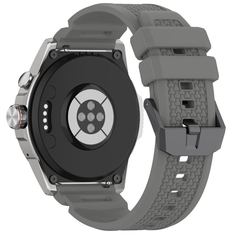 For Ticwatch Atlas / Pro 5 Enduro Black Steel Buckle Silicone Watch Band
