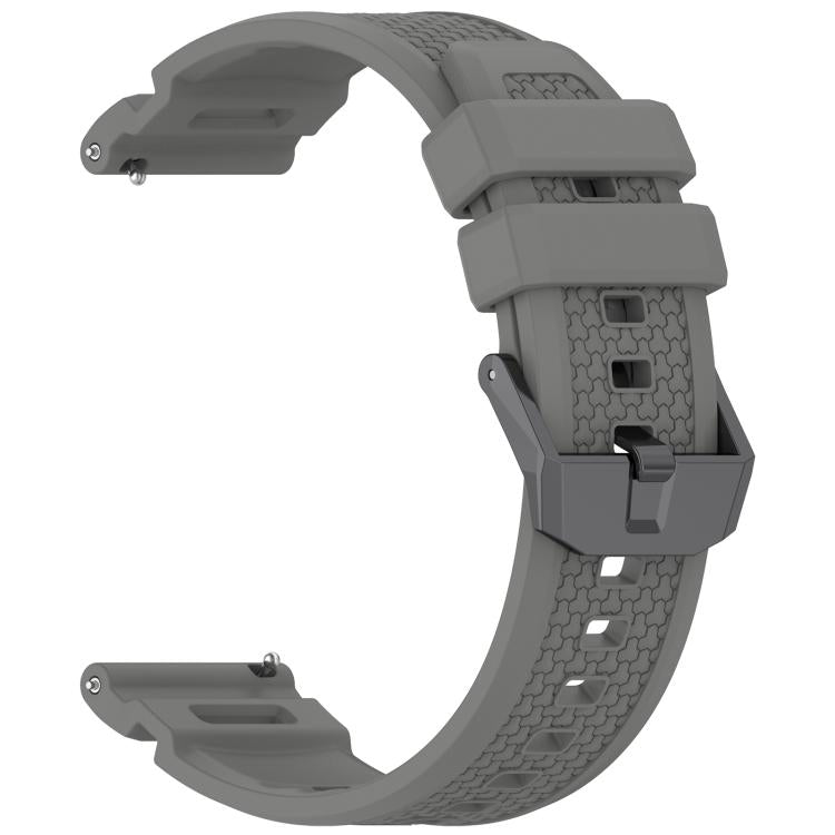 For Ticwatch Atlas / Pro 5 Enduro Black Steel Buckle Silicone Watch Band