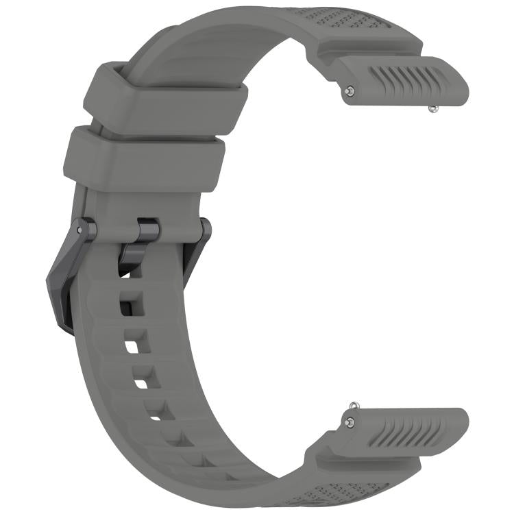 For Ticwatch Atlas / Pro 5 Enduro Black Steel Buckle Silicone Watch Band