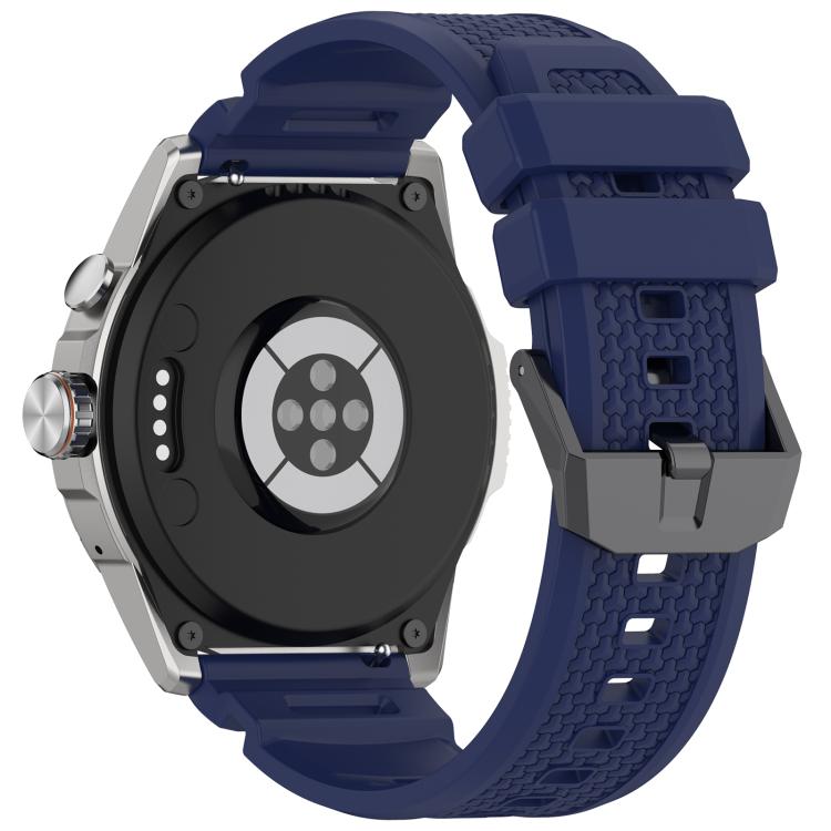 For Ticwatch Atlas / Pro 5 Enduro Black Steel Buckle Silicone Watch Band