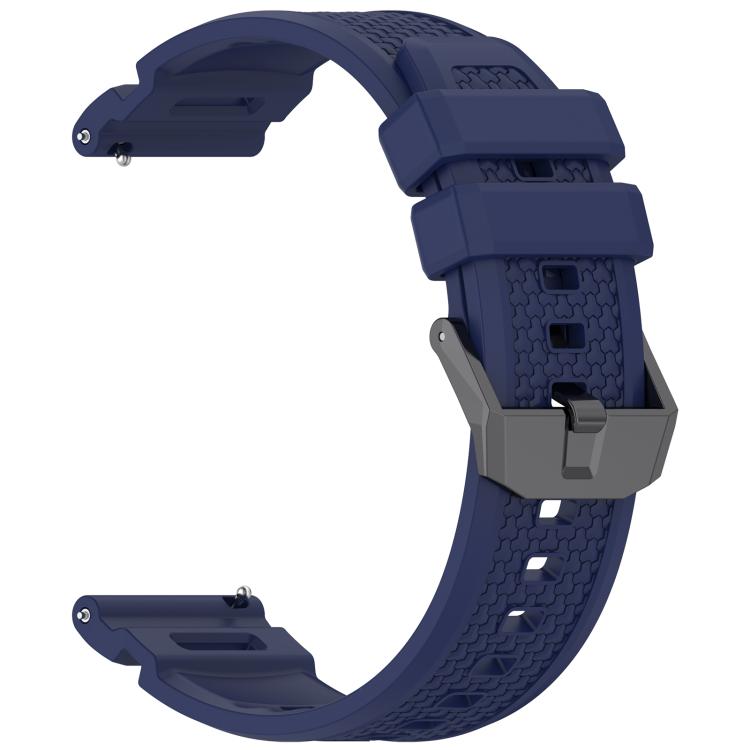 For Ticwatch Atlas / Pro 5 Enduro Black Steel Buckle Silicone Watch Band
