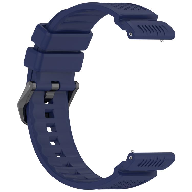 For Ticwatch Atlas / Pro 5 Enduro Black Steel Buckle Silicone Watch Band