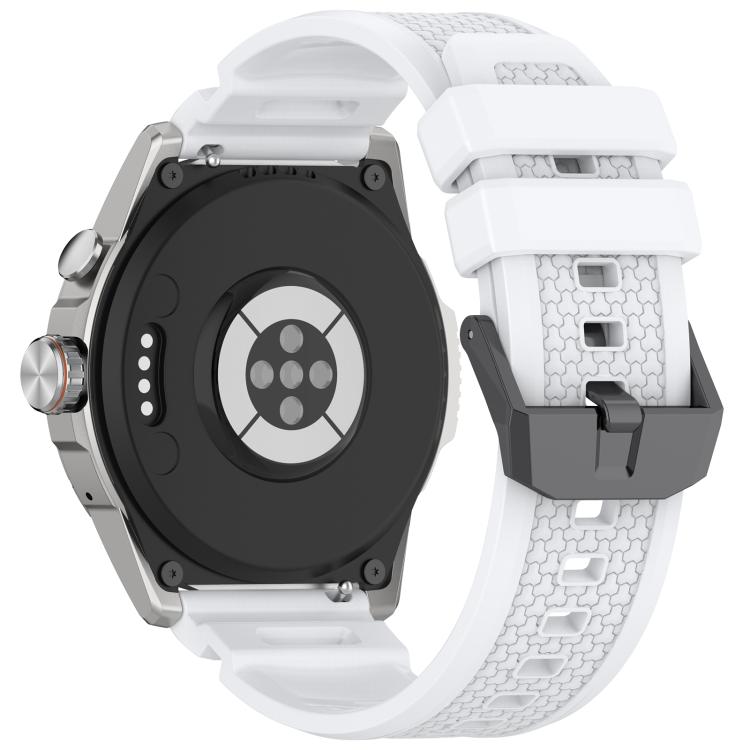 For Ticwatch Atlas / Pro 5 Enduro Black Steel Buckle Silicone Watch Band