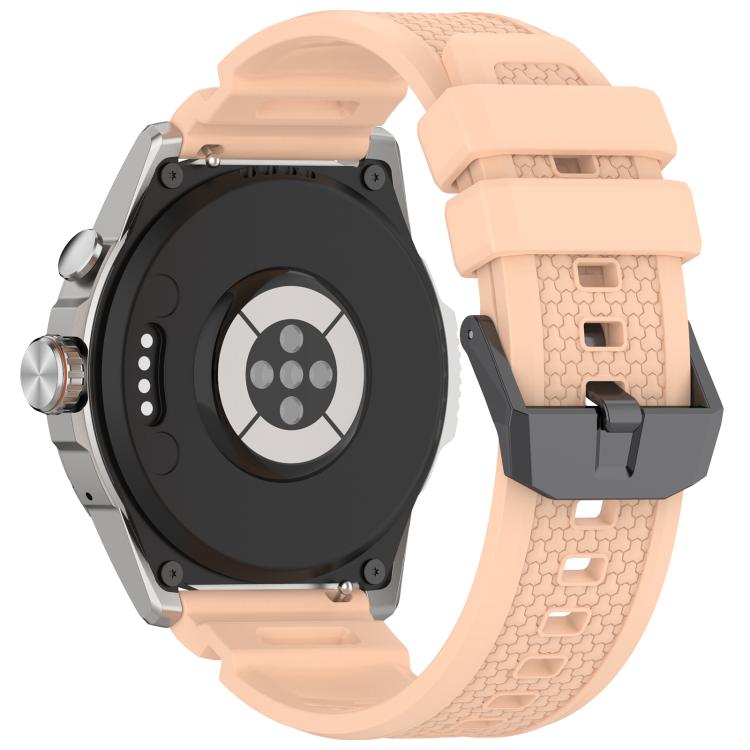 For Ticwatch Atlas / Pro 5 Enduro Black Steel Buckle Silicone Watch Band