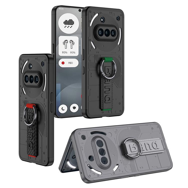 For Nothing Phone 3a Shield Side Wristband Magnetic Phone Case
