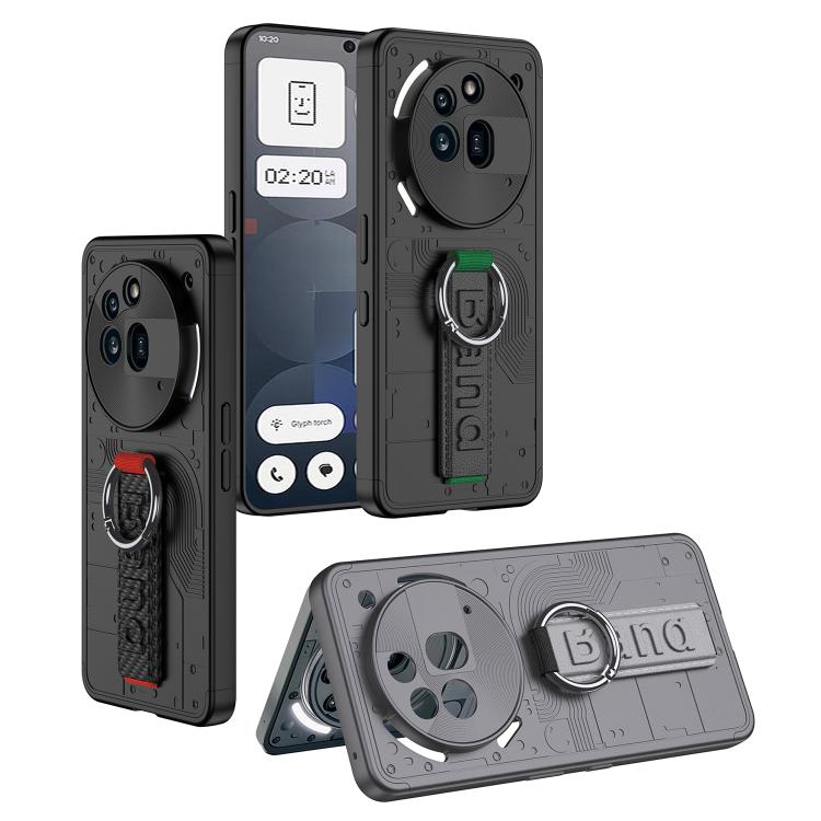 For Nothing Phone 3a Pro Shield Side Wristband Magnetic Phone Case