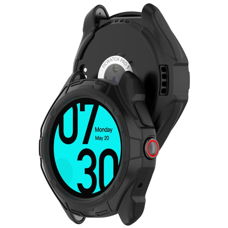 For Ticwatch Pro 5 Enduro Armored TPU Half Coverage Hollow Watch Protective Case