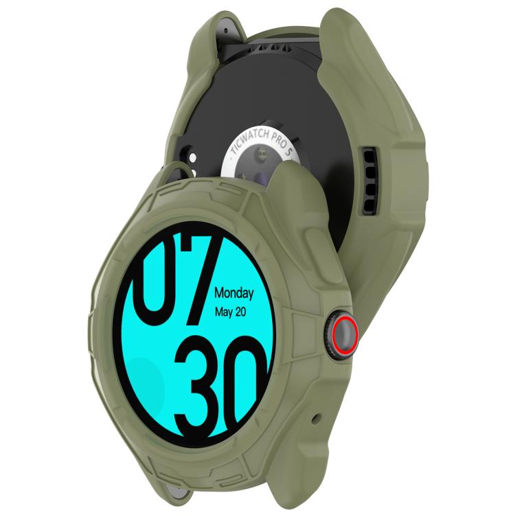 For Ticwatch Pro 5 Enduro Armored TPU Half Coverage Hollow Watch Protective Case