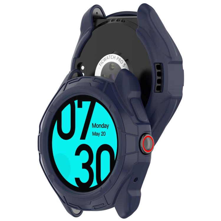 For Ticwatch Pro 5 Enduro Armored TPU Half Coverage Hollow Watch Protective Case