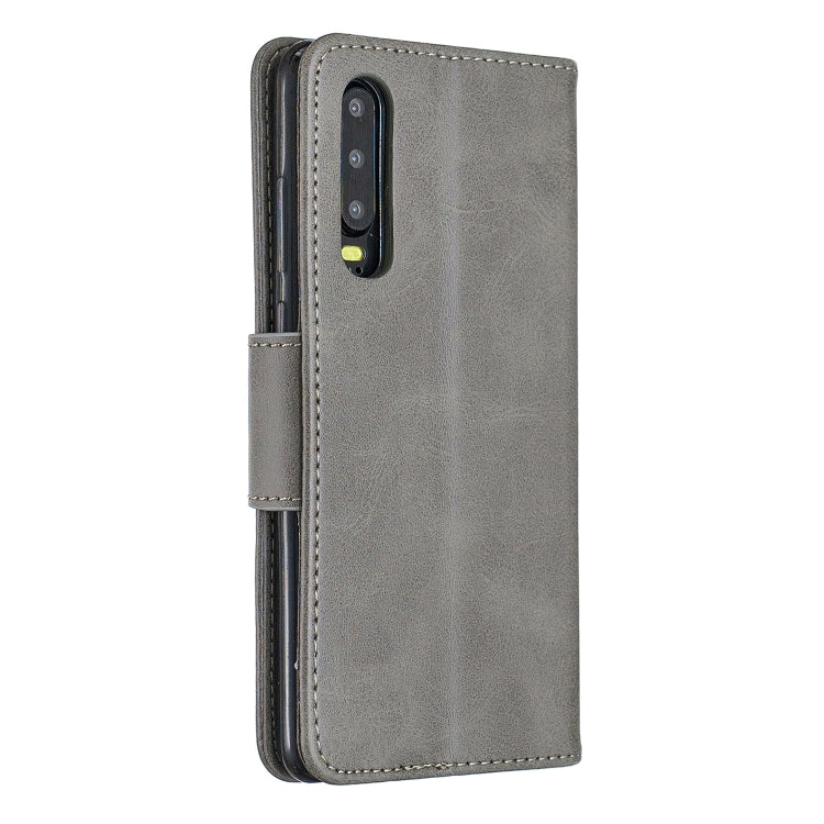 Retro Lambskin Texture Pure Color Horizontal Flip PU Leather Case for Huawei P30, with Holder & Card Slots & Wallet & Lanyard