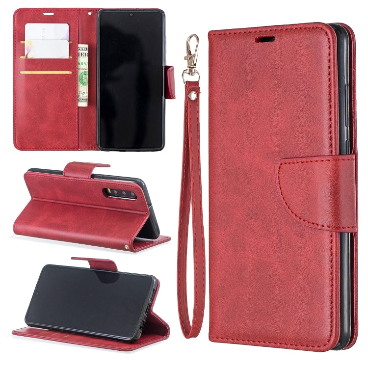 Retro Lambskin Texture Pure Color Horizontal Flip PU Leather Case for Huawei P30, with Holder & Card Slots & Wallet & Lanyard