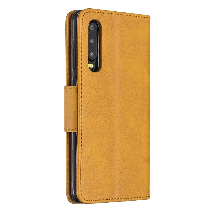 Retro Lambskin Texture Pure Color Horizontal Flip PU Leather Case for Huawei P30, with Holder & Card Slots & Wallet & Lanyard