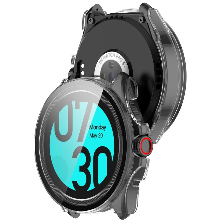 For Ticwatch Pro 5 Enduro Tempered Film Integrated PC Watch Protective Case