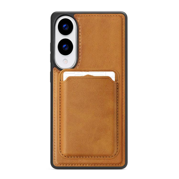 For Samsung Galaxy S25 Edge 5G Pindun MagSafe Card Slot Leather Back Phone Case