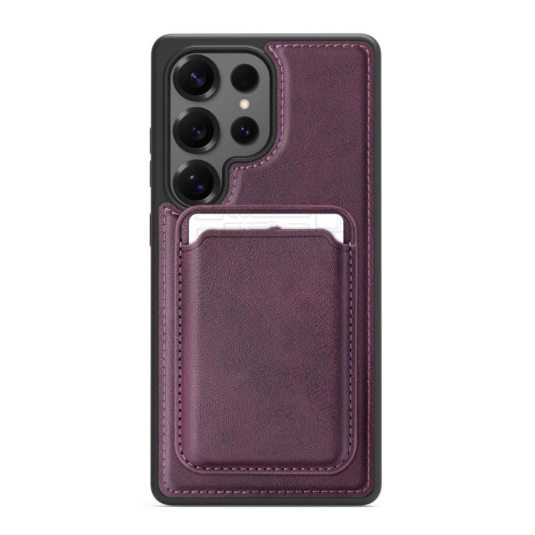 For Samsung Galaxy S24 Ultra 5G Pindun MagSafe Card Slot Leather Back Phone Case