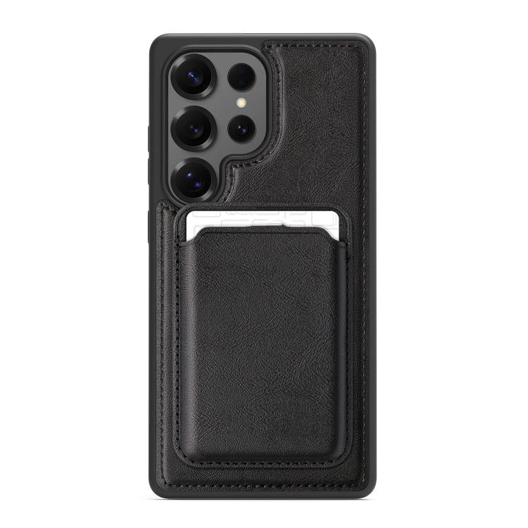 For Samsung Galaxy S22 Ultra 5G Pindun MagSafe Card Slot Leather Back Phone Case