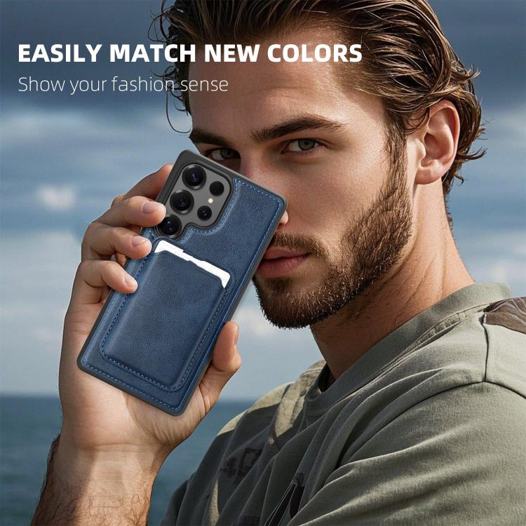 For Samsung Galaxy S23 5G Pindun MagSafe Card Slot Leather Back Phone Case