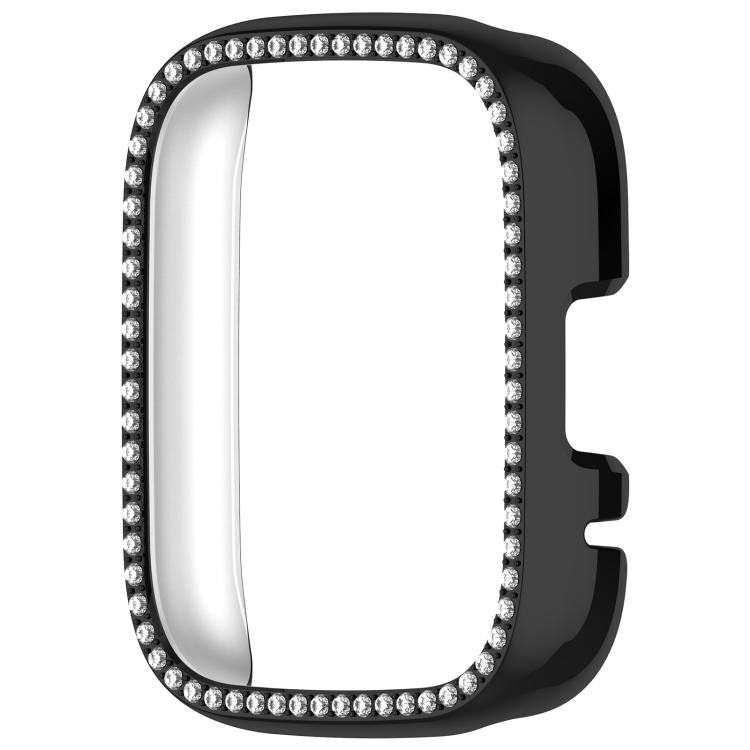 For Redmi Watch 3 / Watch 3 Lite Single Row Diamond Half Coverage Hollow PC Watch Protective Case