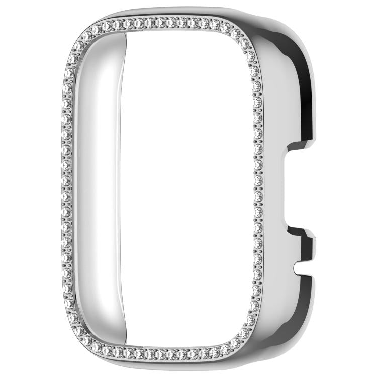 For Redmi Watch 3 / Watch 3 Lite Single Row Diamond Half Coverage Hollow PC Watch Protective Case