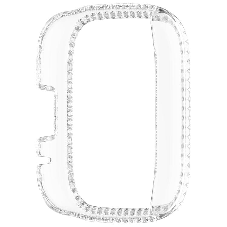 For Redmi Watch 3 / Watch 3 Lite Single Row Diamond Half Coverage Hollow PC Watch Protective Case