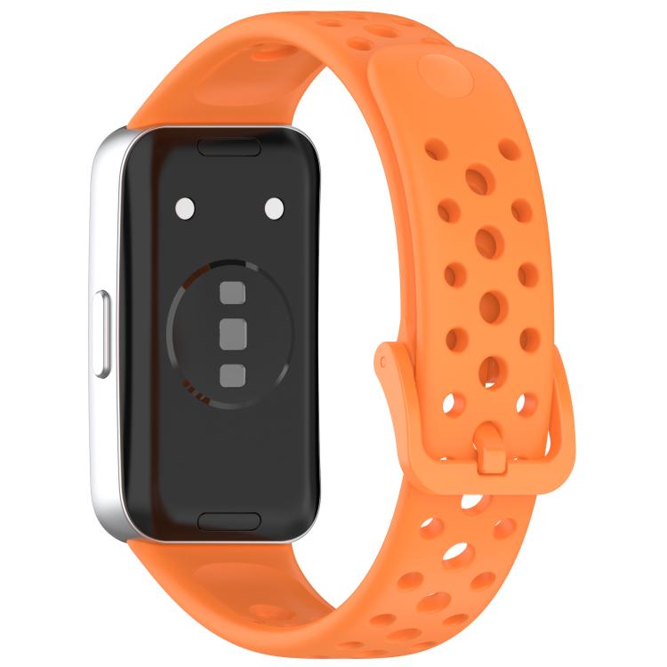 For Huawei Band 10 / 9 / 8 Metal Head Round Hole Nail Button Silicone Watch Band