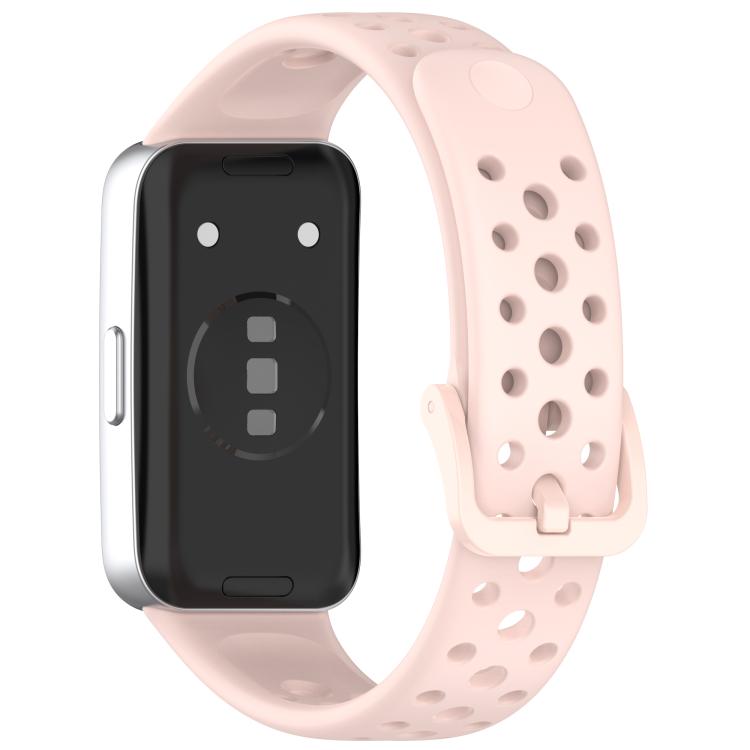 For Huawei Band 10 / 9 / 8 Metal Head Round Hole Nail Button Silicone Watch Band