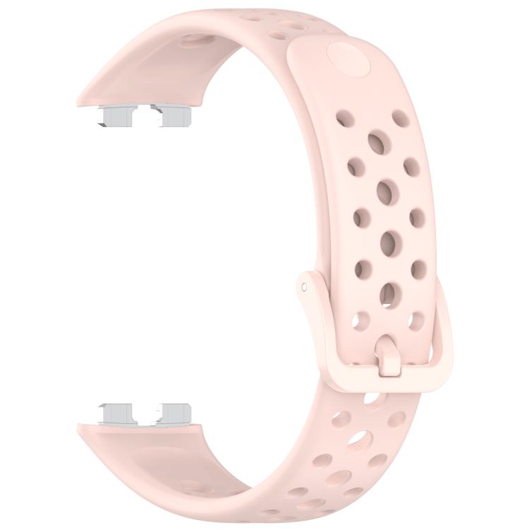 For Huawei Band 10 / 9 / 8 Metal Head Round Hole Nail Button Silicone Watch Band